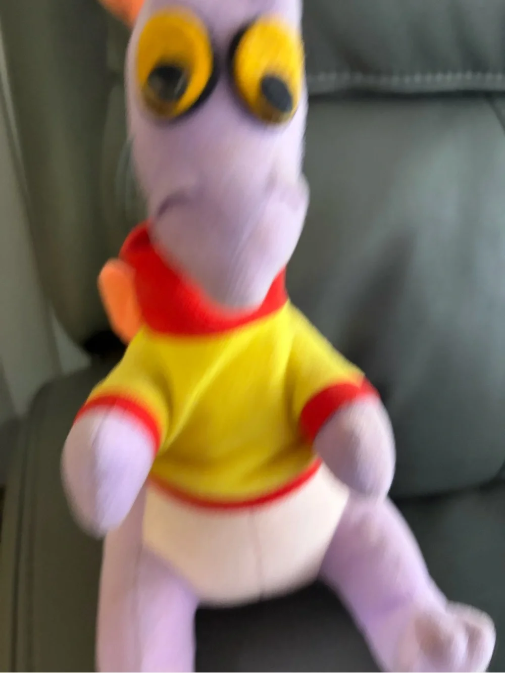 Vintage 1982 Disney FIGMENT Plush Stuffed Animal Purple Dragon